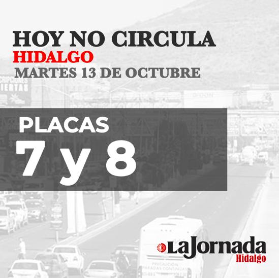 Hoy No Circula, martes 13 de octubre