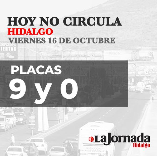 Hoy No Circula, viernes 16 de octubre