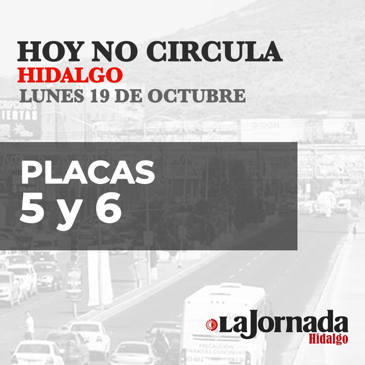 Hoy No Circula, lunes 19 de octubre