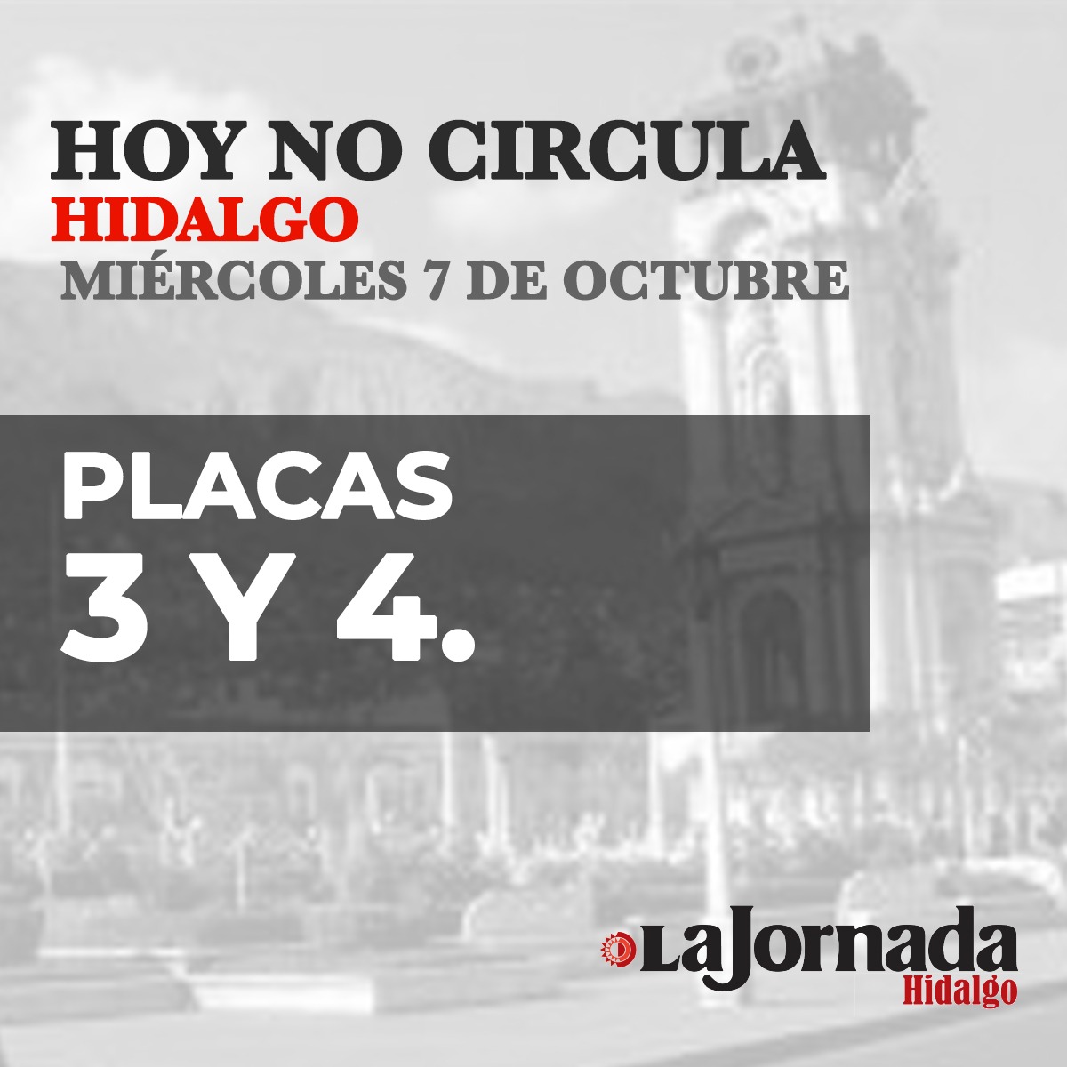 Hoy No Circula, miércoles 7 de octubre