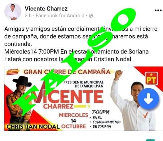 Difunden evento masivo de candidato