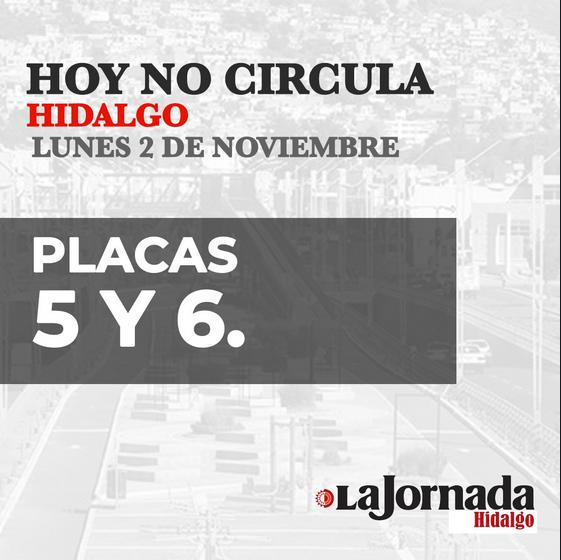 Hoy No Circula, lunes 2 de noviembre