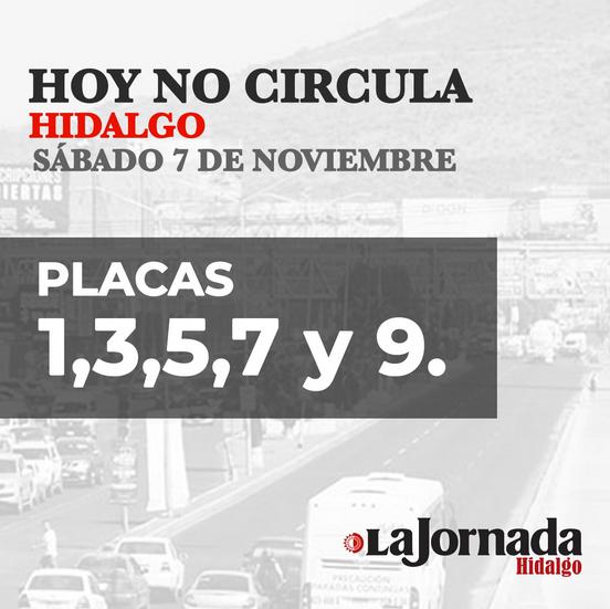 Hoy No Circula, sábado 7 de noviembre