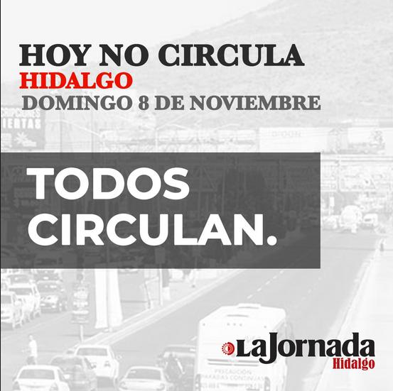 Hoy no circula, domingo 8 de noviembre