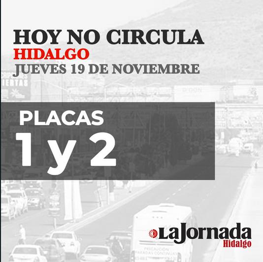 Hoy No Circula, jueves 18 de noviembre