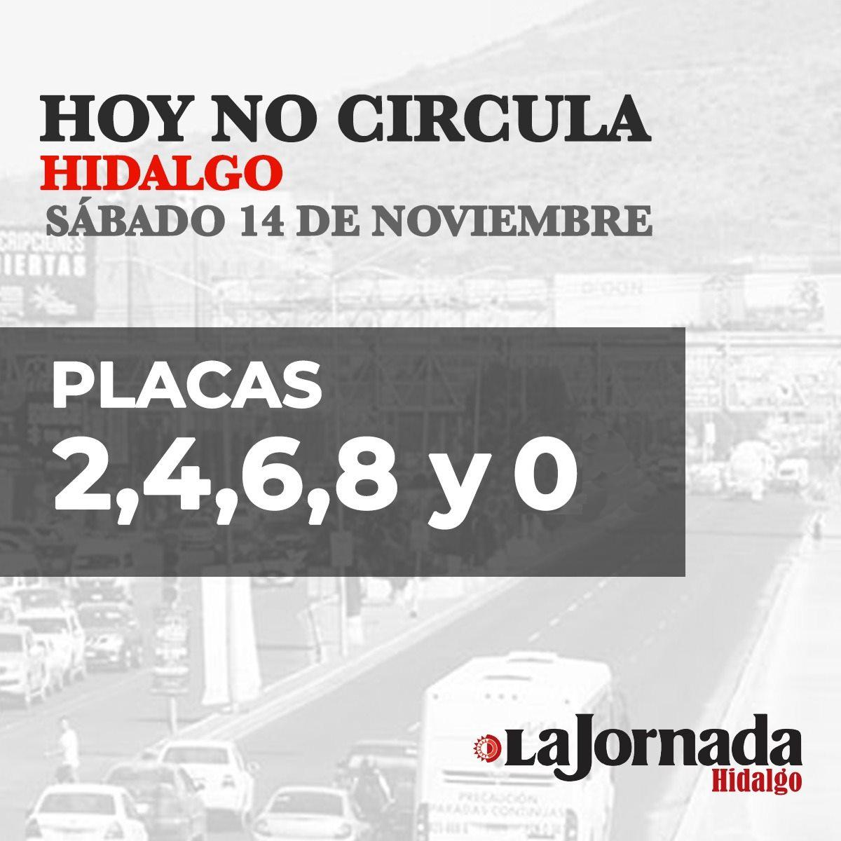 Hoy No Circula, sábado 14 de noviembre