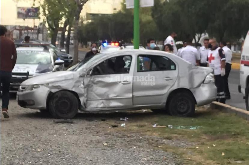 Lesionados en accidente sobre bulevar Nuevo Hidalgo