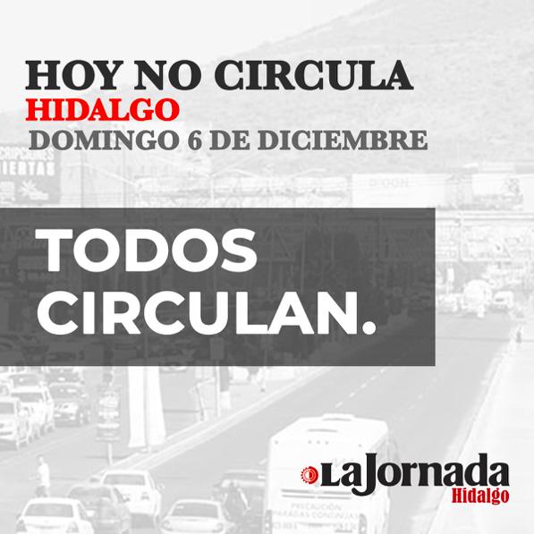 Hoy No Circula, domingo 6 de diciembre