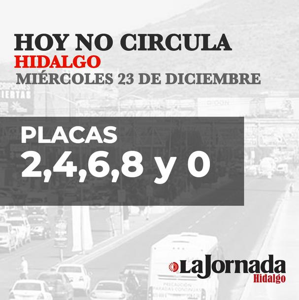 Hoy No Circula, miércoles 23 de diciembre