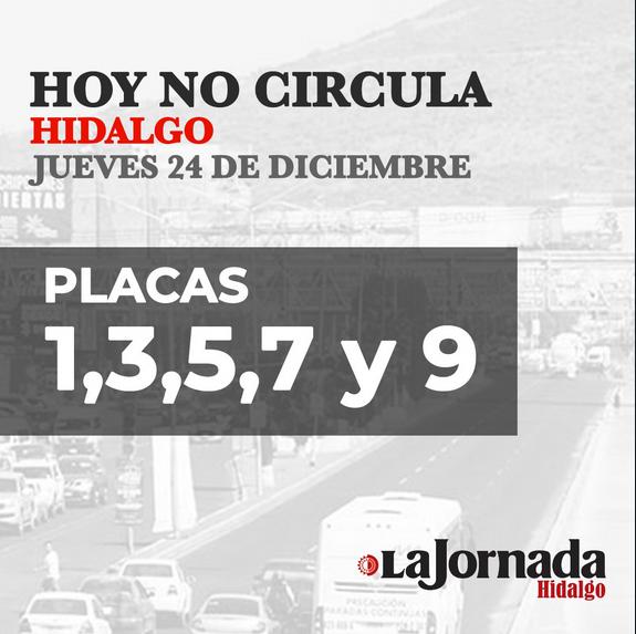 Hoy No Circula, jueves 24 de diciembre