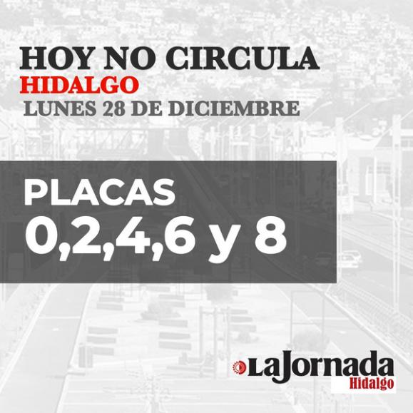 Hoy No Circula, lunes 28 de diciembre