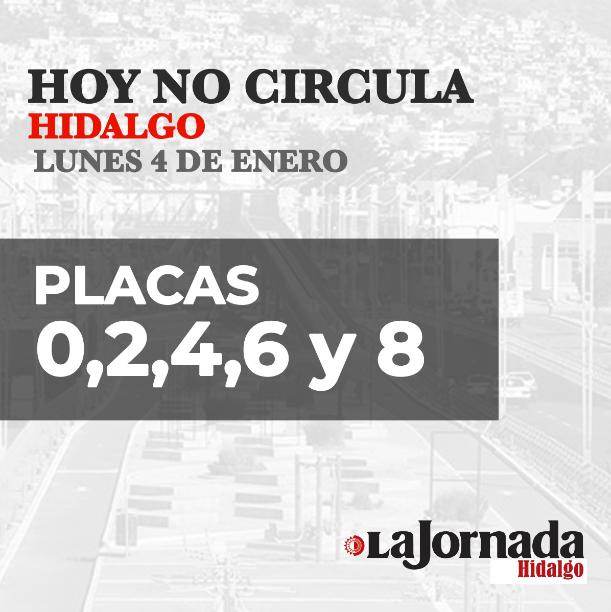 Hoy No Circula en Hidalgo: lunes 4 de enero