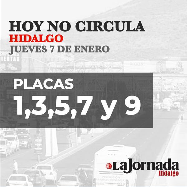 Hoy No Circula, jueves 7 de enero