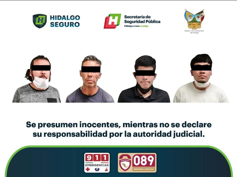 Policía estatal detiene a cuatro personas con droga