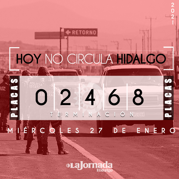 Hoy No Circula, miércoles 27 de enero.