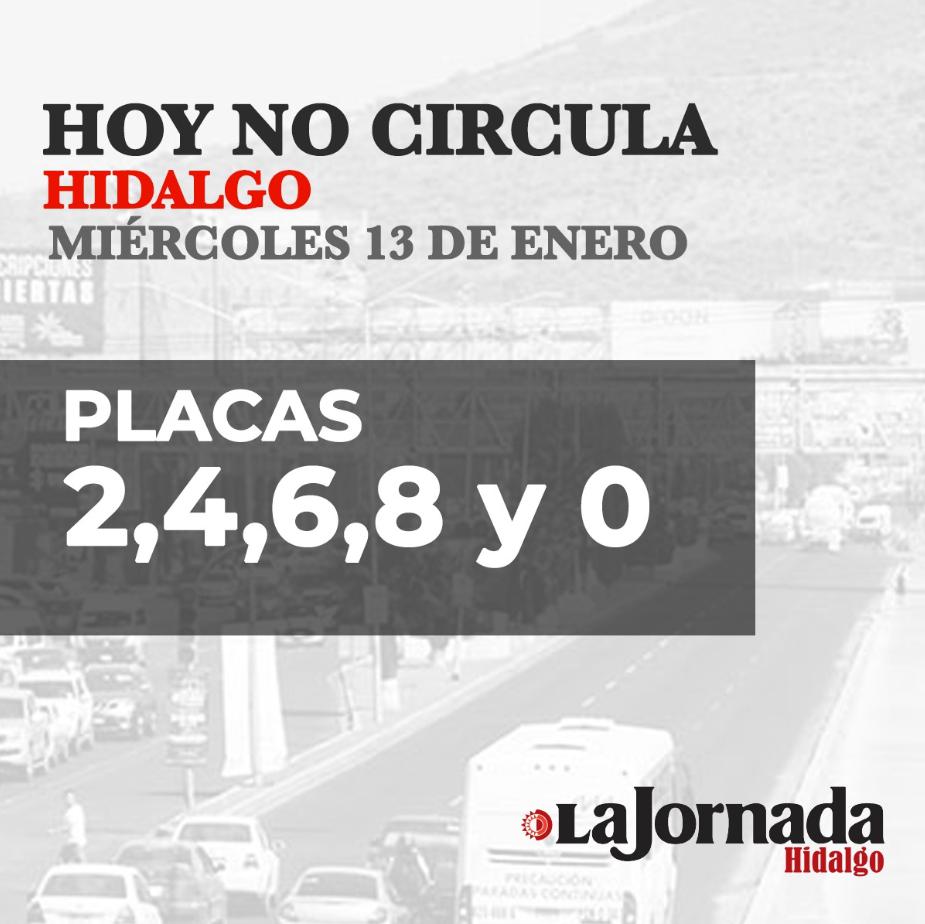 Hoy No Circula, miércoles 13 de enero