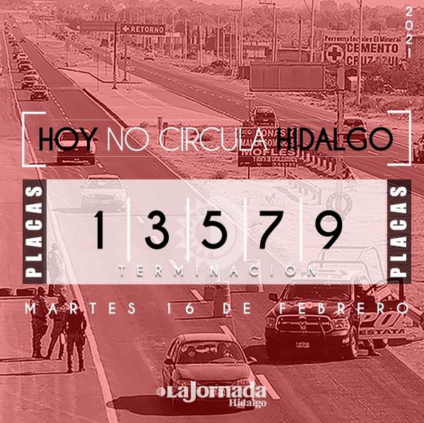 Hoy No Circula, martes 16 de febrero