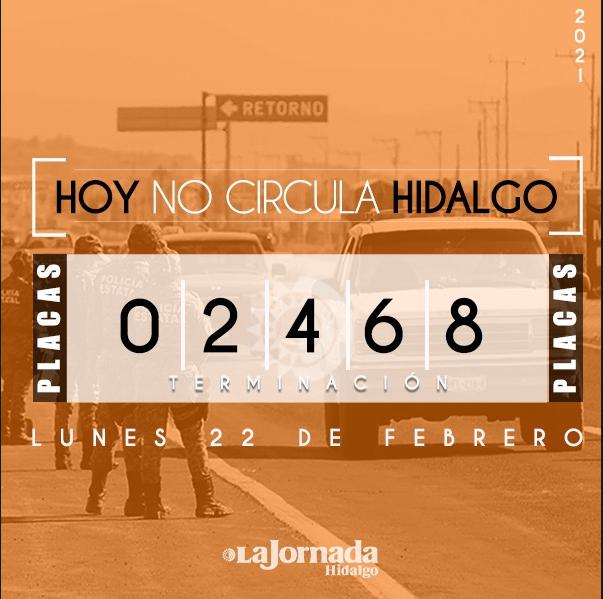 Hoy No Circula, lunes 22 de febrero