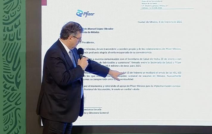 Pfizer confirma en carta a AMLO que reanuda envío de vacunas la próxima semana