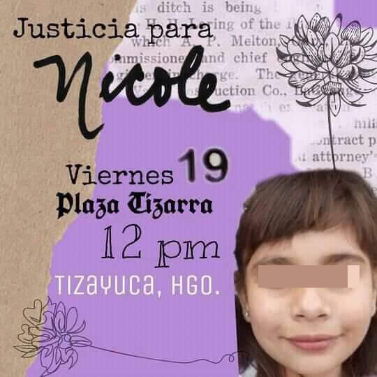 Caso Nicole: marcharán en Tizayuca para exigir justicia