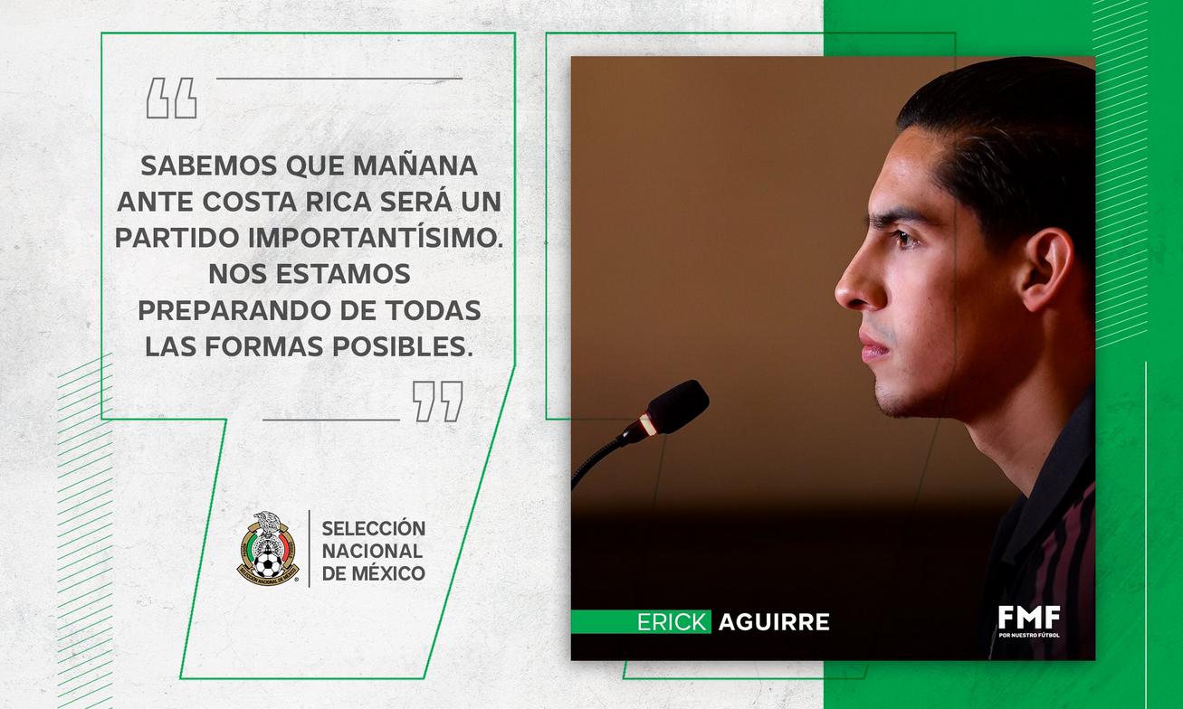 Erick Aguirre con el orgullo y motivación de ser el capitán del Tri