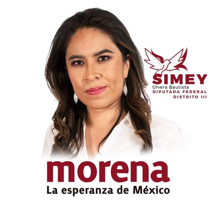 En la tablita candidatura de reelección de Simey Olvera de Morena