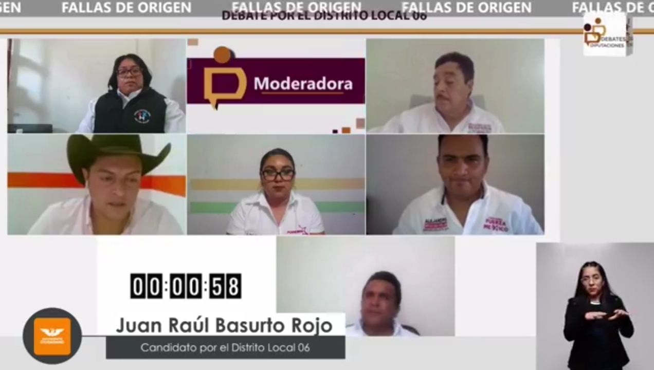 Candidatos por Huichapan debaten con fallas técnicas