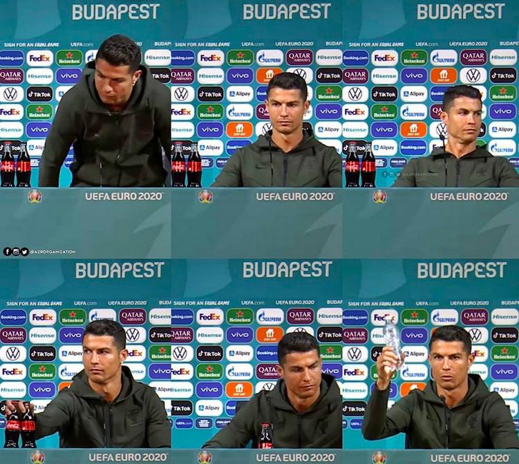 Cristiano Ronaldo roba reflectores por despreciar conocido refresco