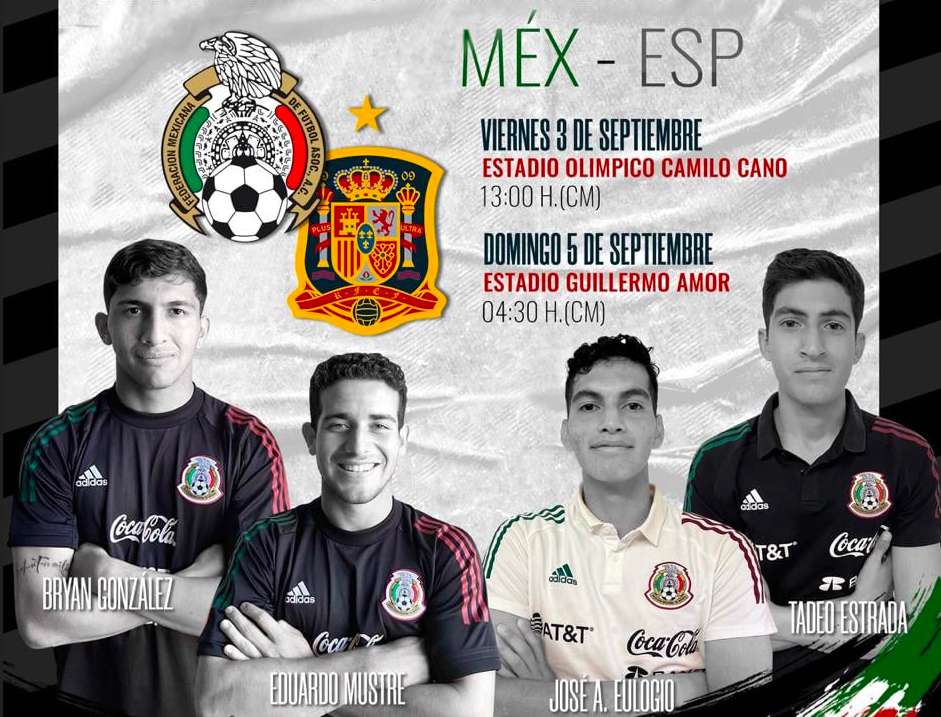 Cuatro tuzos sub 20 convocados para jugar con el Tri ante España