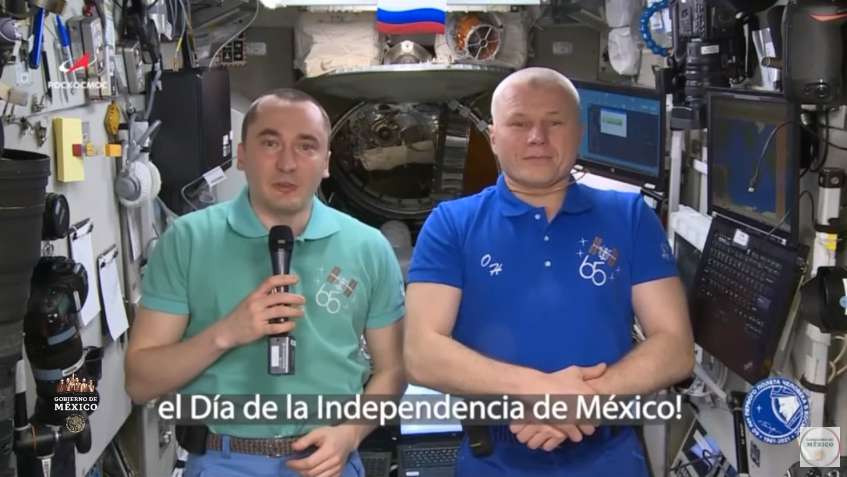 Cosmonautas rusos dicen ¡Viva México! desde el espacio