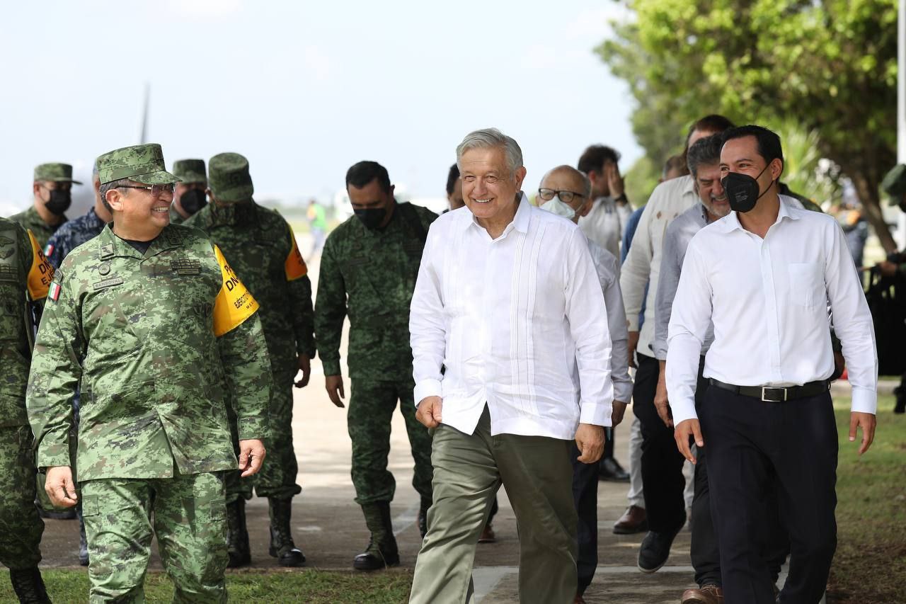 AMLO supervisa avance del Tren Maya en Yucatán