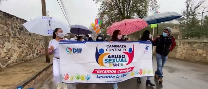 En Huasca realizan caminata contra el abuso sexual infantil