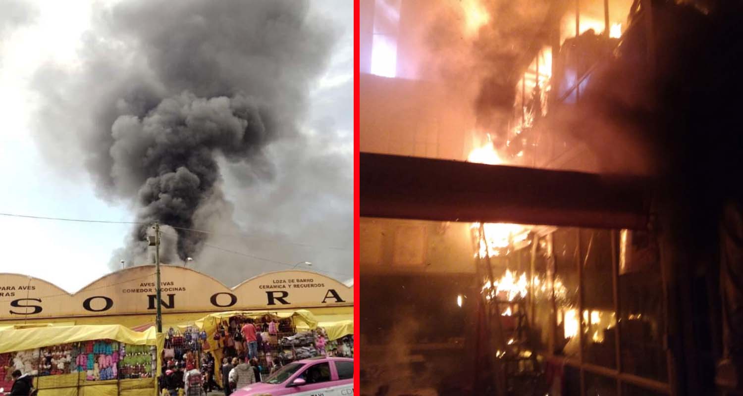 incendio en el mercado de sonora