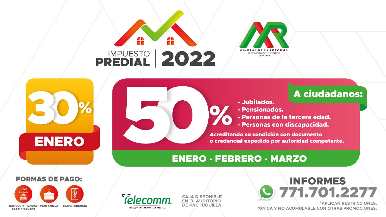 Predial 2022: Mineral de la Reforma ofrece descuentos