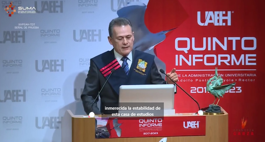 Rector de la UAEH rinde quinto informe; destaca reconocimiento internacional