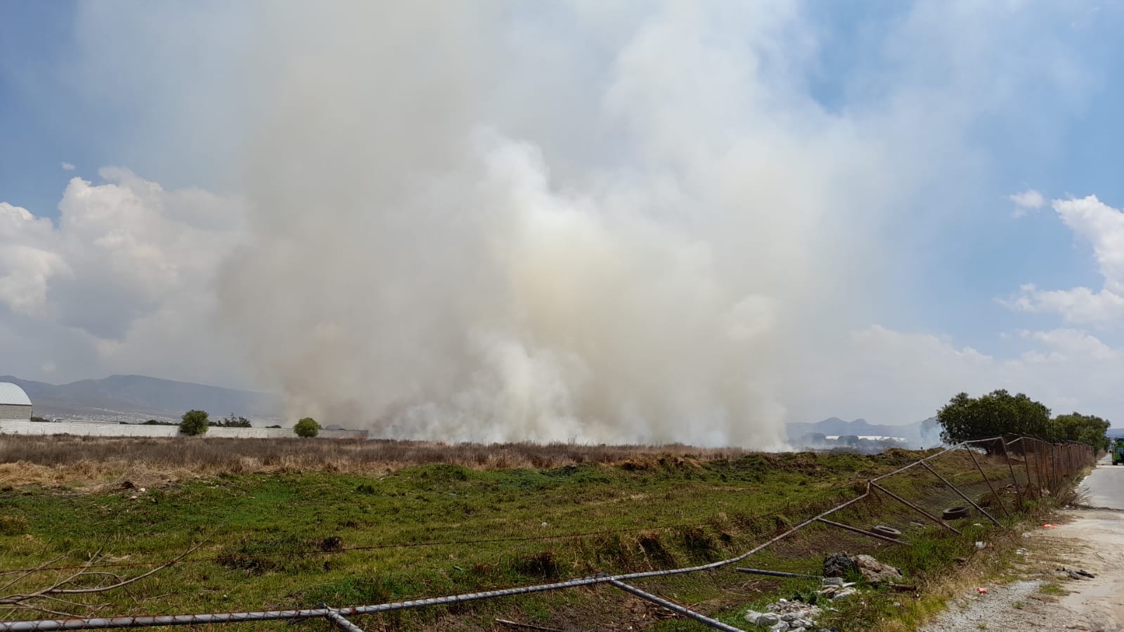 Aparatoso incendio consumió pastizal en San Fernando