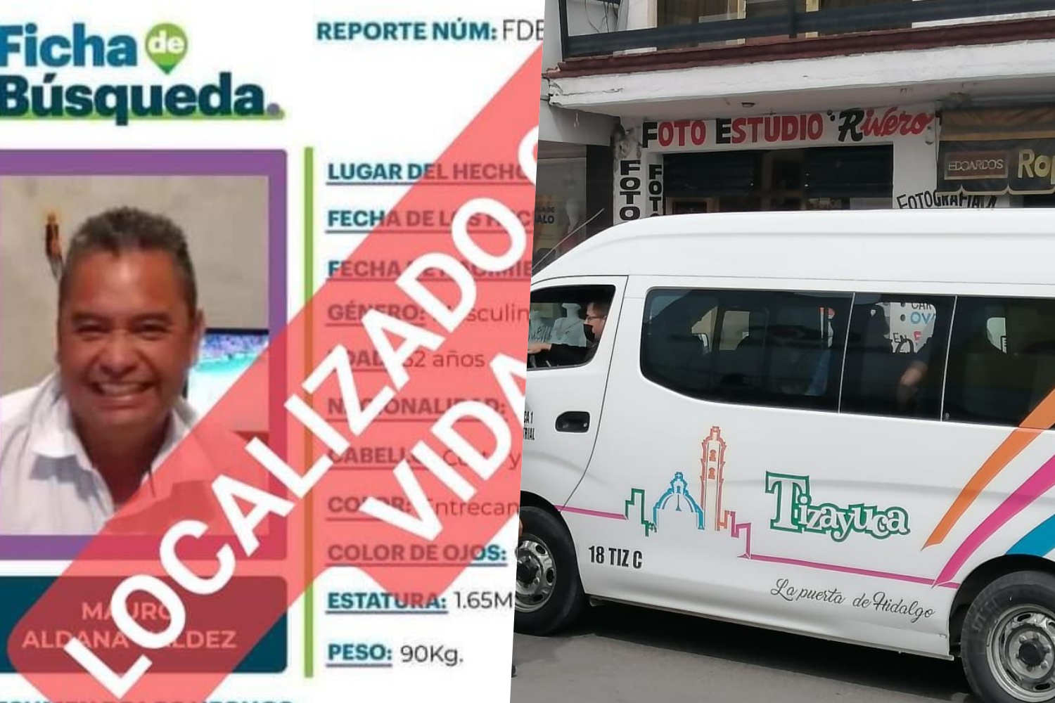 Localizan con vida a chofer de combi desaparecido en Tizayuca