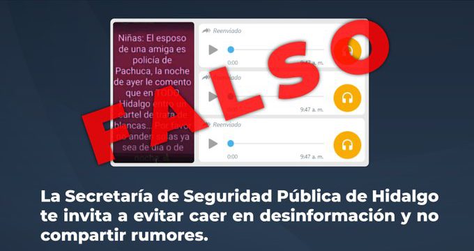 SSPH alerta sobre mensajes falsos de secuestros a mujeres