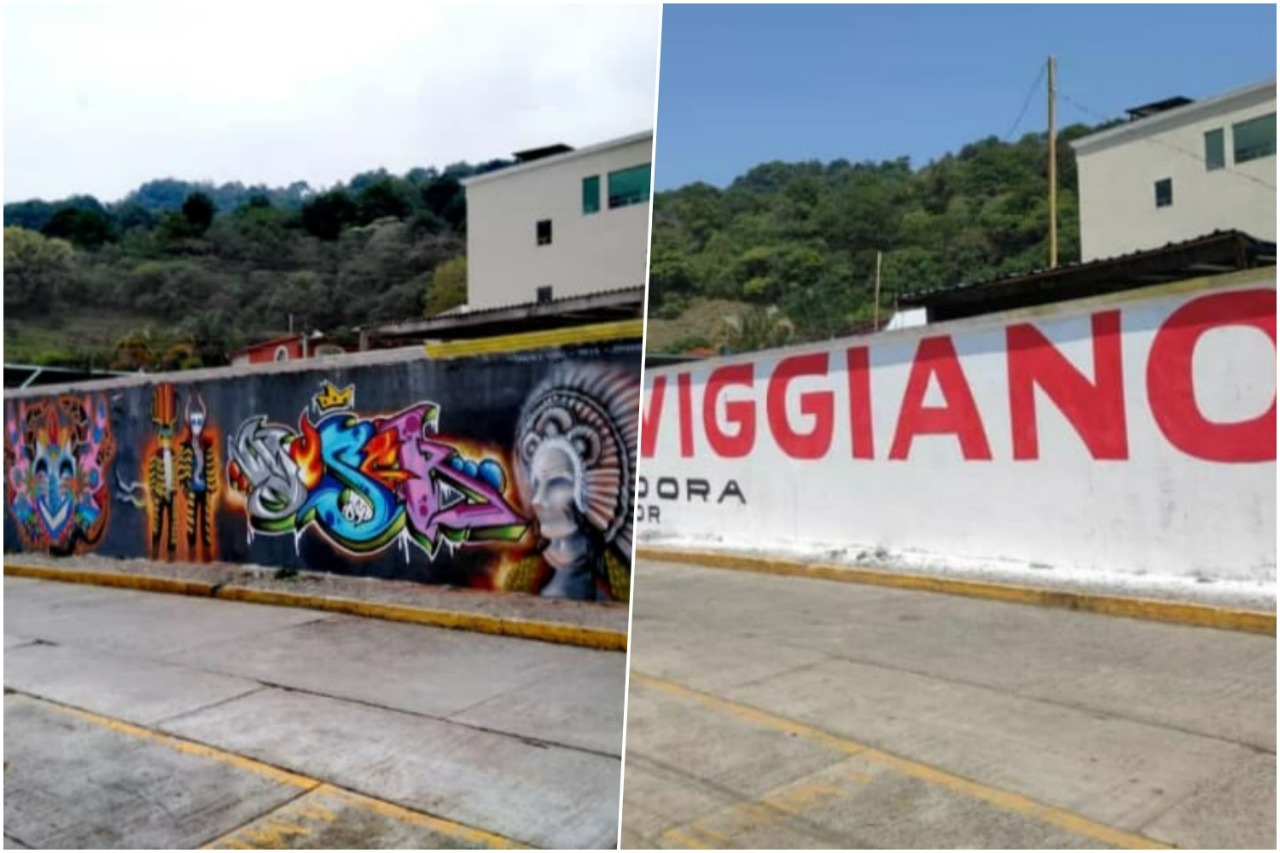 Reemplazan arte mural por propaganda electoral