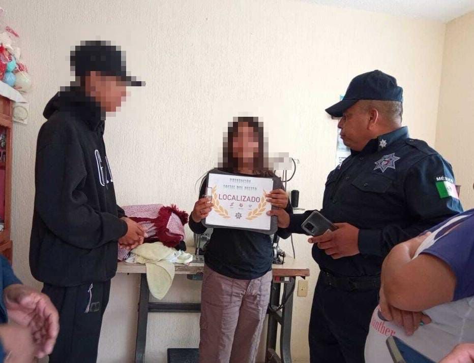 Policía Municipal de Tizayuca recupera a menor de edad reportada como extraviada