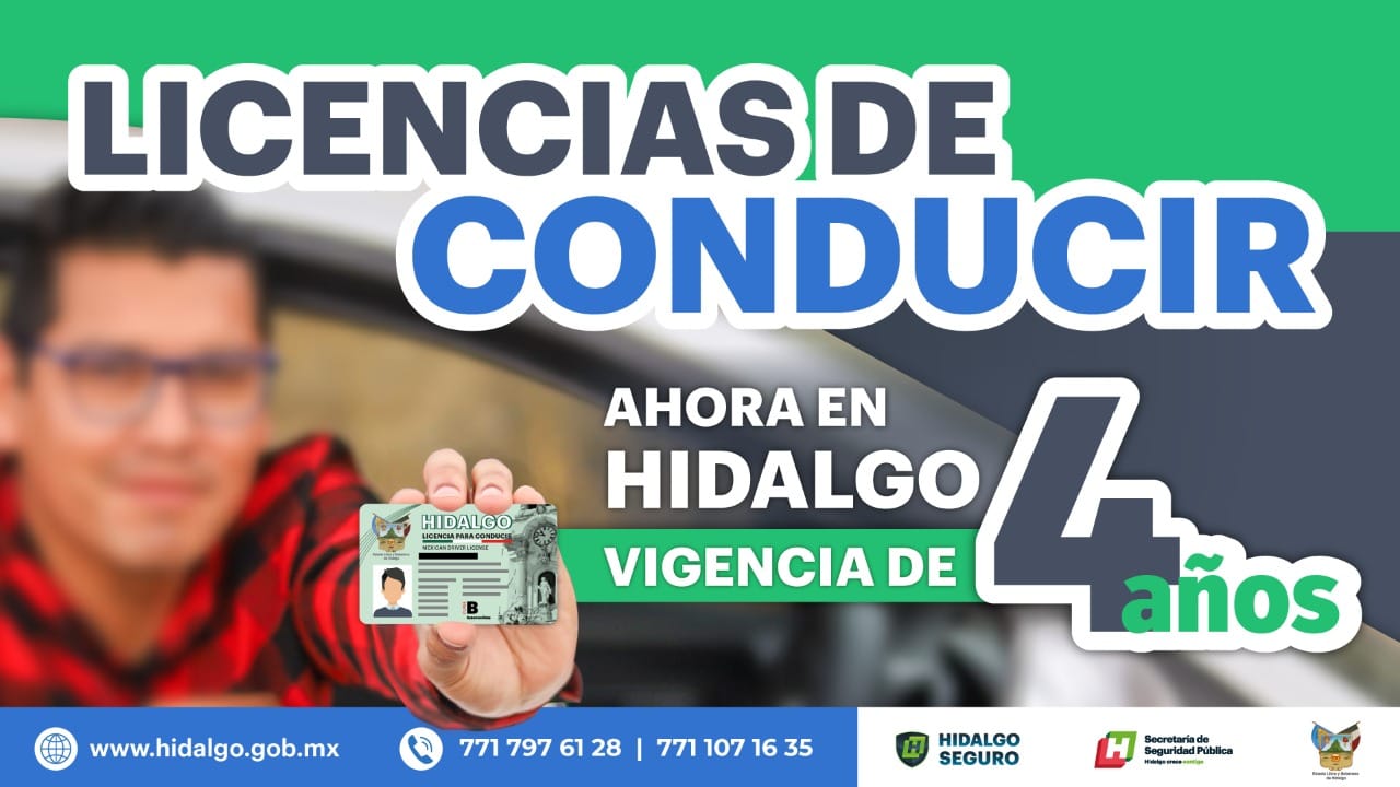 Licencia de conducir Hidalgo: con vigencia de 4 años