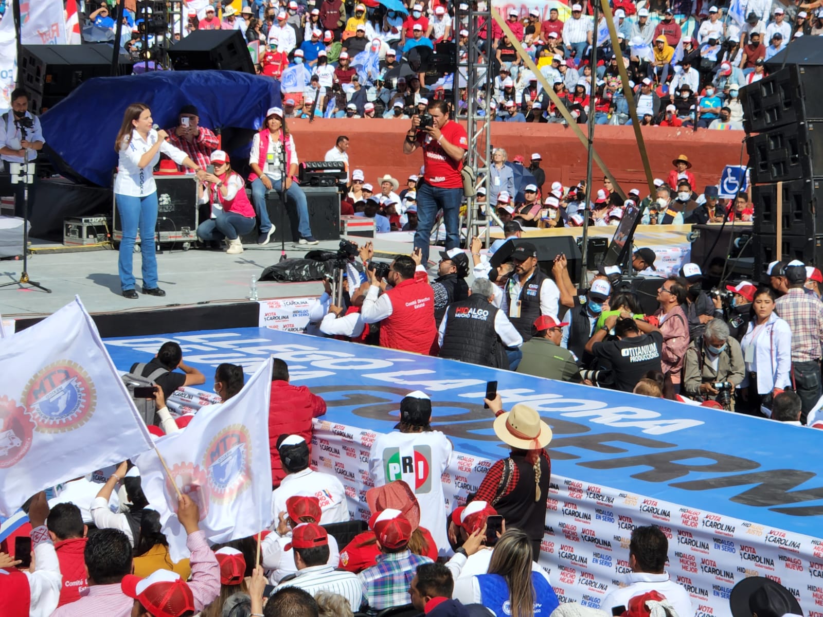 Elecciones Hidalgo 2022: Carolina Viaggiano cierra campaña en la Plaza de Toros de Pachuca