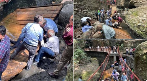   VIDEOS | Cae puente en Cuernavaca durante inauguración  ￼