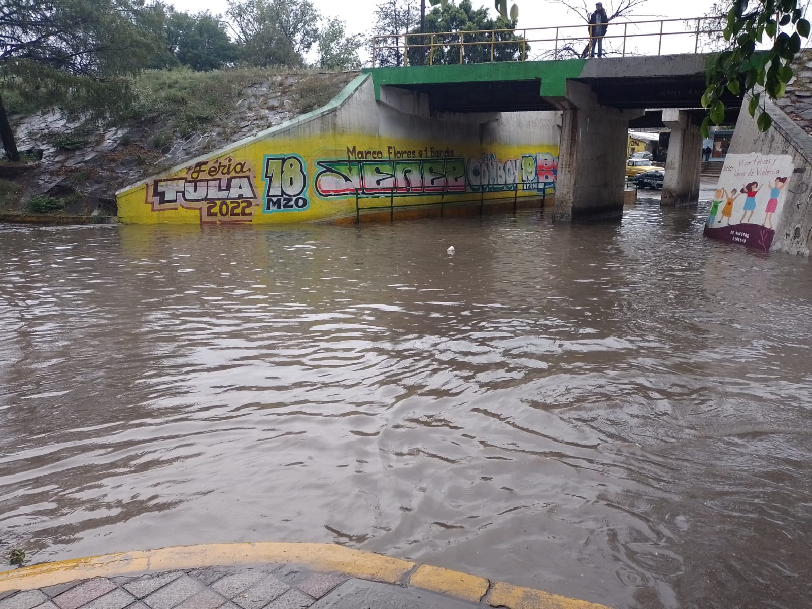 Video: Lluvia y granizo ocasionan inundaciones en la zona centro de Tula