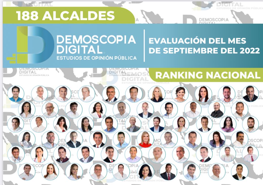 Ranking nacional de alcaldes de México Septiembre 2022 por Demoscopia Digital