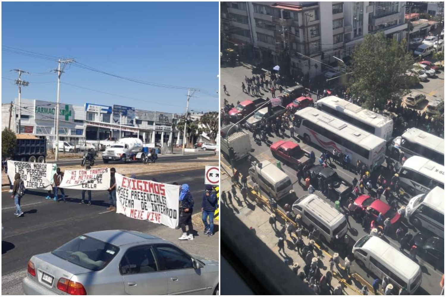 Bloqueos Pachuca: manifestantes de Actopan cierran bulevar Santa Catarina y avenida Madero