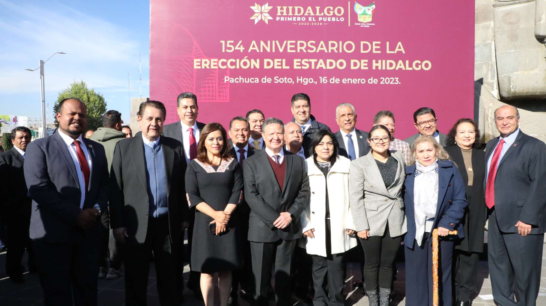 Los 3 poderes conmemoran 154 aniversario de Hidalgo