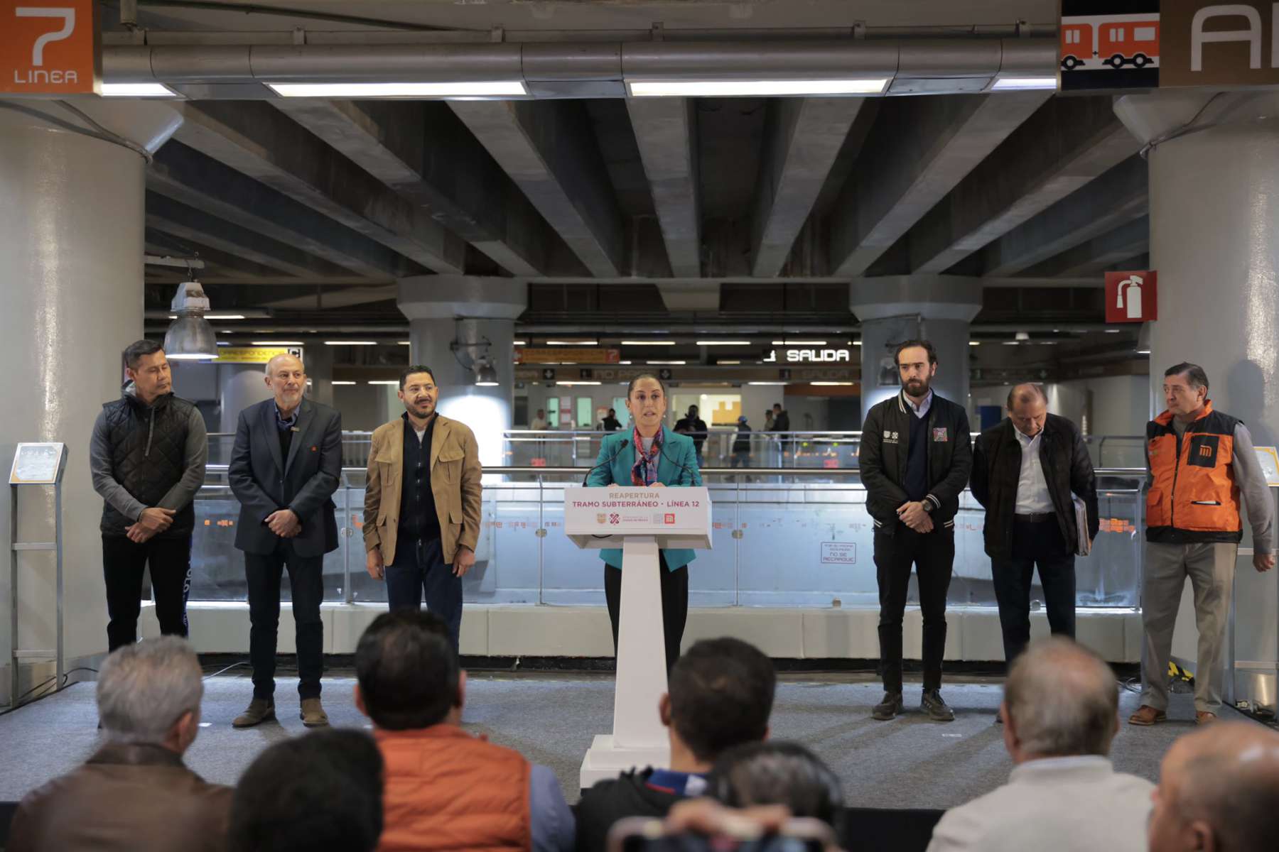 Sheinbaum reanuda servicio en tramo subterráneo de Línea 12