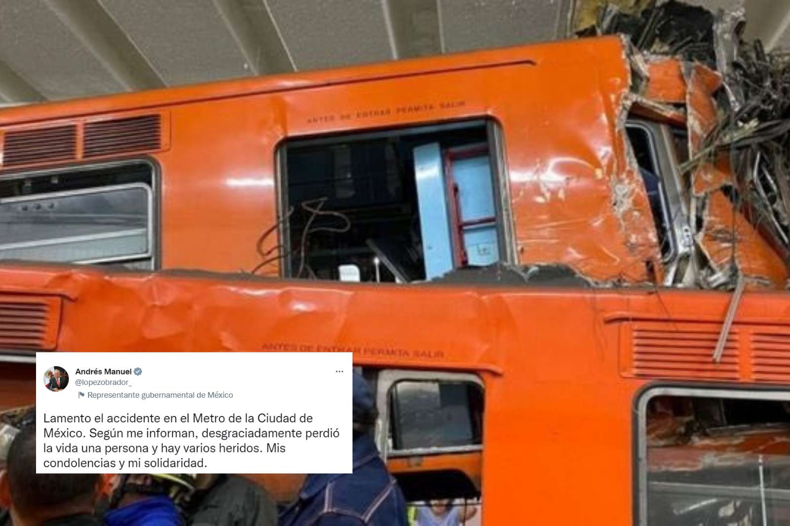 Lamenta AMLO accidente en la Línea 3 del metro