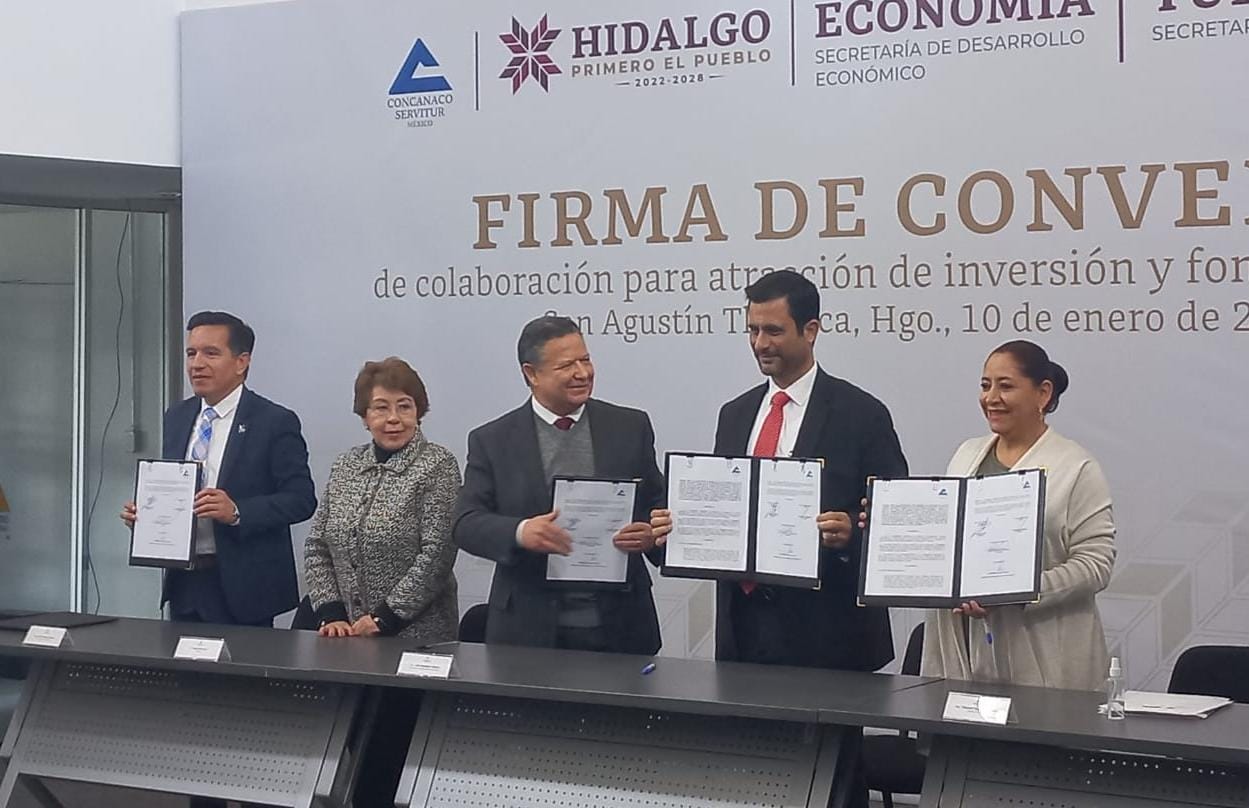 Hidalgo y Concanaco acuerdan promoción turística y económica